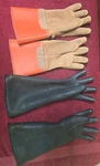 2 Pair Electrical Gloves White Rubber And Magid Leather. Fixed Price $44.99.