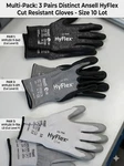 Ansell Hyflex Work Gloves Lot Of 3 Size 10 Xl Cut Resistant Assorted Models. Fixed Price $29.95.