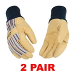 Kinco 1927KW Insulated Leather Winter Work Gloves With Knit Wrist (2 Pair) Sm-xl. Fixed Price $48.95.
