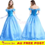 Women's Cinderella Blue Princess Costume Dress With Gloves Fancy Party Outfit Au. Fixed Price $50.62.