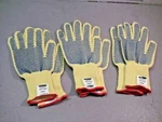 Ansell 70-330 Goldknit Large Yellow Dupont Kevlar Blue Dotted Gloves X 3-PAIRS. Fixed Price $14.17.