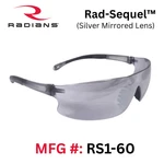 Silver Mirror Safety Glasses Radians Rad-sequel #RS1-60 12 Pair/bx. Fixed Price $36.50.