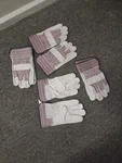 West Chester Gear, Leather & Cotton 4 Pairs Work Palm Gloves. Fixed Price $29.99.