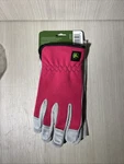 John Deere Women's Medium Pink Black Leather Work Gloves All Purpose Utility. Fixed Price $9.60.