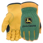 John Deere Deerskin Leather Work Gloves Green Tan Large Mens Durable Grip!. Fixed Price $34.99.