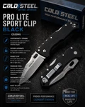 Cold Steel - Pro Lite Sport Clip Black CS20NU. Fixed Price $49.95.