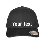 Custom Made Text Logo Flex-fit Hat Round Bill Baseball Cap Personalized Gift. Fixed Price $49.99.