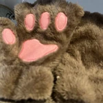 Winter Bear Plush Fluffy Cat Paw Claw Soft Fingerless Mitten. Fixed Price $9.00.