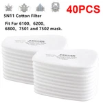 40PCS 5N11 Cotton Filters Replacement For 6100 6200 6800 7502 Respirator. Fixed Price $14.99.