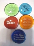 Lifeforce Glass Stones 4 Scripture,& 1 Graduation( Set Of 5) Eagles Wings, Grace. Fixed Price $17.95.