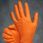 Catch Nitrile Disposable Gloves W/ Pyramid Grip Texture Orange 9 Mil Box Of 100. Fixed Price $20.95.