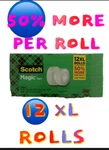 Scotch Magic Tape Refill 12 Rolls, 3/4" X 1500" Original Matte Finish Jumbo. Fixed Price $35.99.