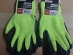 2 Pairs Of Heavy Duty Latex Dipped Work Gloves Tool Bench Neon Safety Yello.. Fixed Price $5.96.