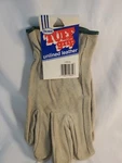 New Boss Tuff Grip #4065L Large Split Cowhide Leather Unlined Work Gloves Gray. Fixed Price $10.89.