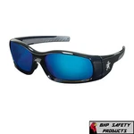 Mcr Crews Swagger Safety SR118B Black Frame/blue Mirror Lens Sunglasses. Fixed Price $10.95.