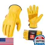 Vgo 3-PAIRS Unlined Cow Grain Leather Work Driver Gloves Split Palm. Fixed Price $75.19.